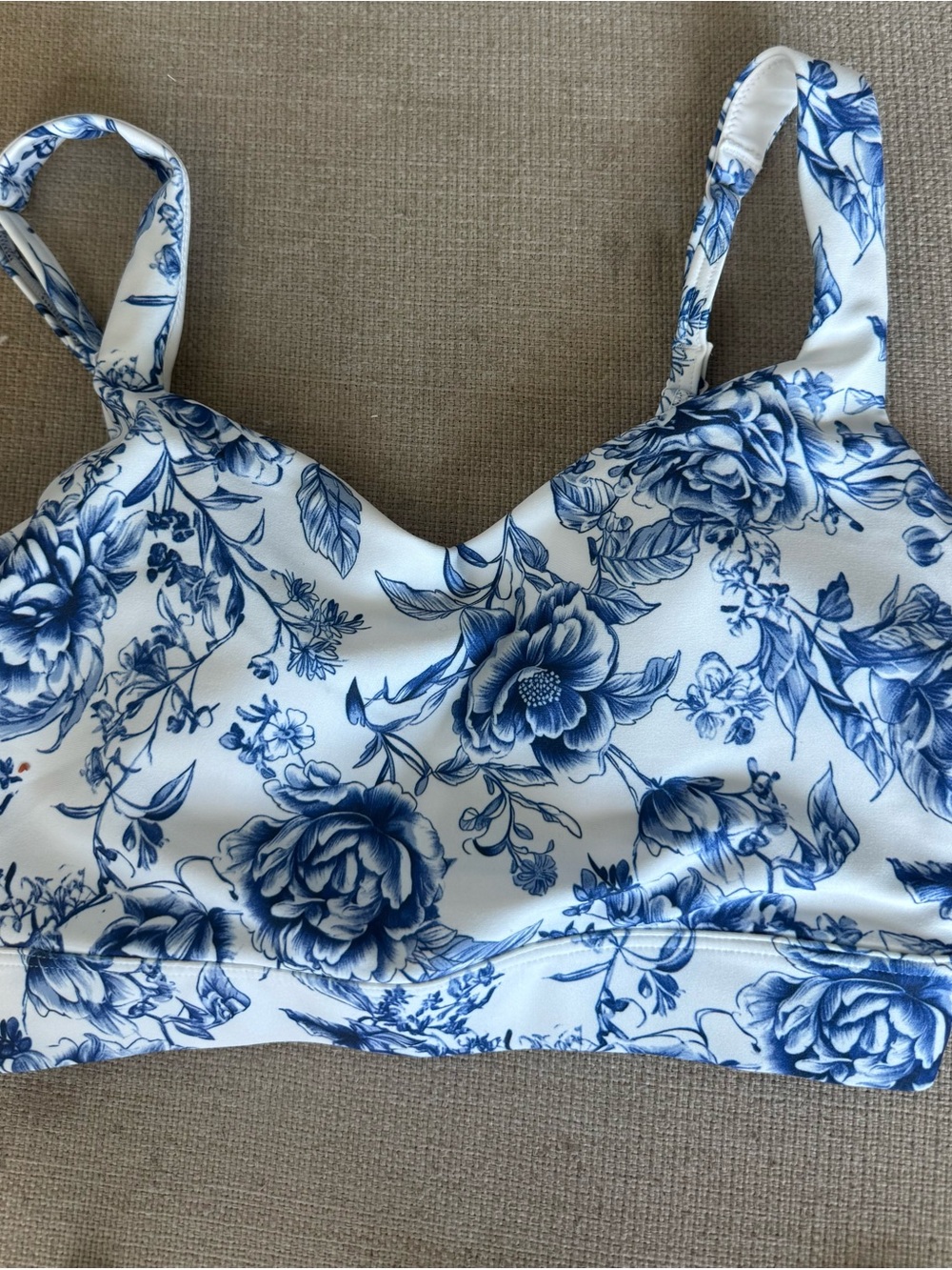 Abercrombie & Fitch YPB SculptLux Curve Love Blue Floral sweetheart sports bra
